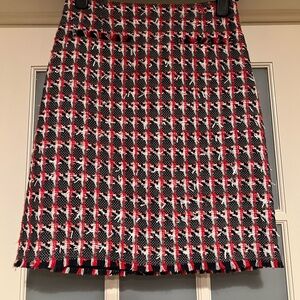 Chic Tweed Skirt - Red, Blue, and White